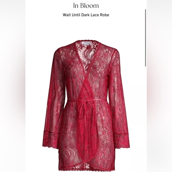 In Bloom Women's Robe Navy Blue marine Lace wrap NEW NWT sz XL feminine gift - Picture 9 of 12